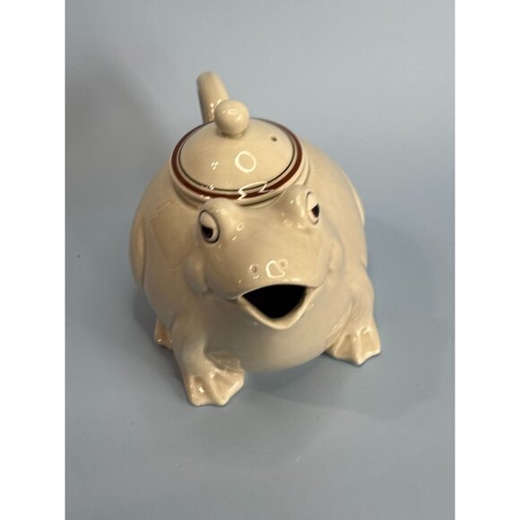 Fitz & Floyd 1976 Ceramic Frog Teapot 5" High 7" Long  Cute Vintage Collectible - Picture 4 of 9